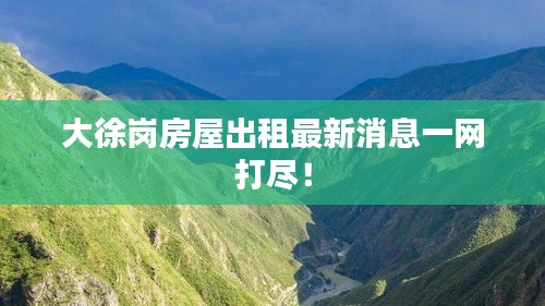 大徐岗房屋出租最新消息一网打尽！