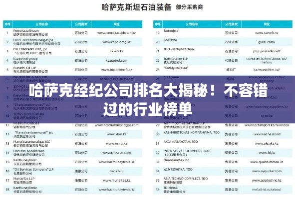 哈萨克经纪公司排名大揭秘！不容错过的行业榜单