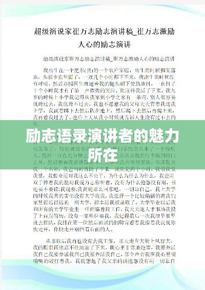 励志语录演讲者的魅力所在