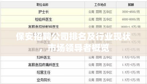 保安招聘公司排名及行业现状，市场领导者概览