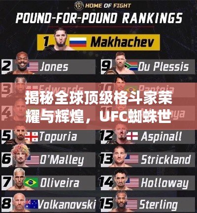 揭秘全球顶级格斗家荣耀与辉煌，UFC蜘蛛世界排名一览