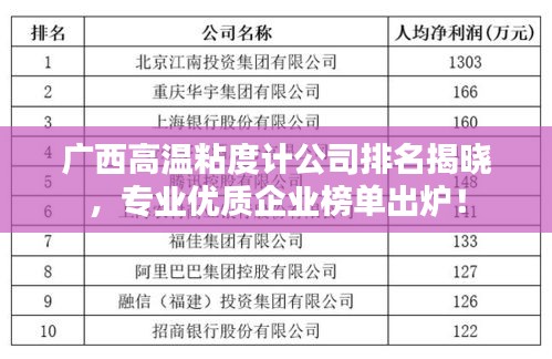 广西高温粘度计公司排名揭晓，专业优质企业榜单出炉！