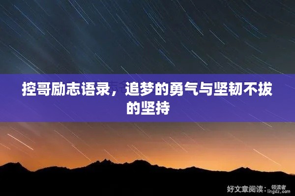 控哥励志语录，追梦的勇气与坚韧不拔的坚持