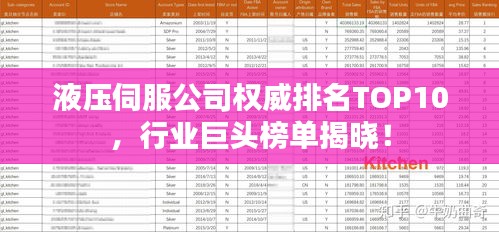 液压伺服公司权威排名TOP10，行业巨头榜单揭晓！