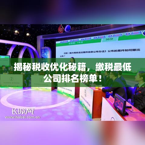 揭秘税收优化秘籍，缴税最低公司排名榜单！