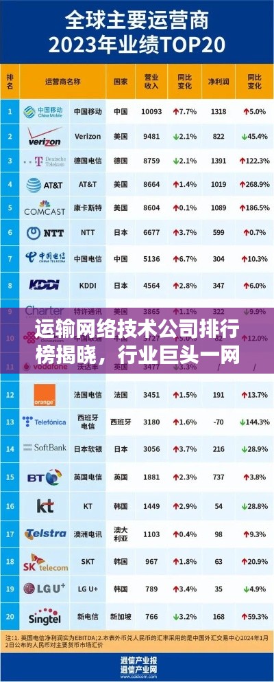 运输网络技术公司排行榜揭晓，行业巨头一网打尽！