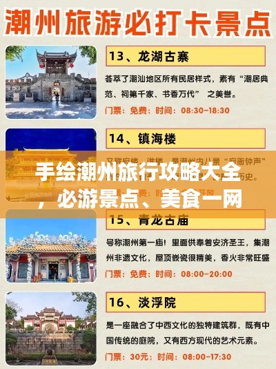 手绘潮州旅行攻略大全，必游景点、美食一网打尽！