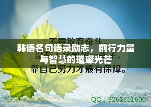 韩语名句语录励志，前行力量与智慧的璀璨光芒