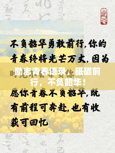 励志青春语录，砥砺前行，不负韶华！