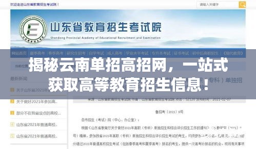 揭秘云南单招高招网，一站式获取高等教育招生信息！