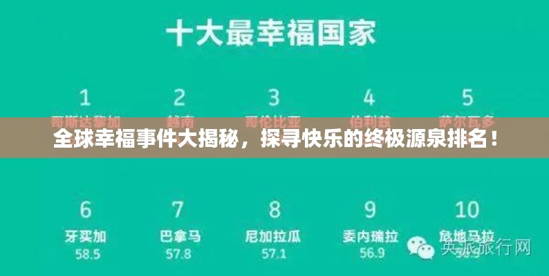 全球幸福事件大揭秘，探寻快乐的终极源泉排名！