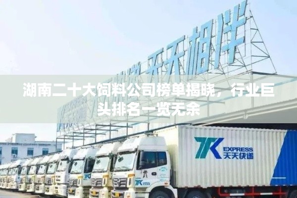 湖南二十大饲料公司榜单揭晓，行业巨头排名一览无余