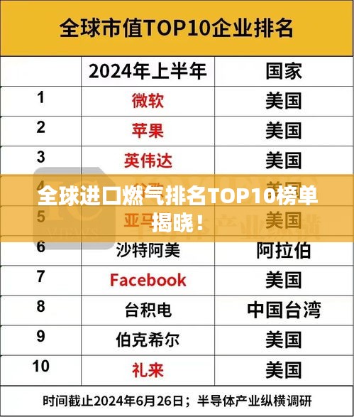 全球进口燃气排名TOP10榜单揭晓！
