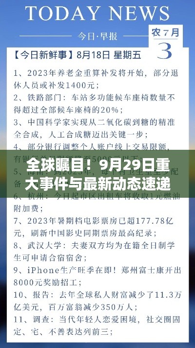 全球瞩目！9月29日重大事件与最新动态速递