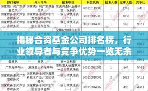 揭秘合资基金公司排名榜，行业领导者与竞争优势一览无余！
