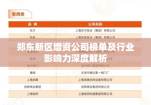 郑东新区增资公司榜单及行业影响力深度解析