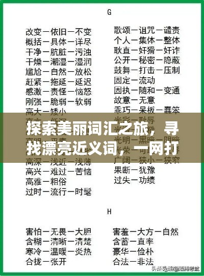 探索美丽词汇之旅，寻找漂亮近义词，一网打尽百度知识