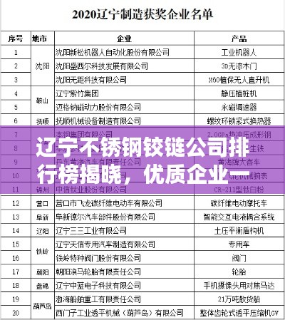 辽宁不锈钢铰链公司排行榜揭晓，优质企业一览