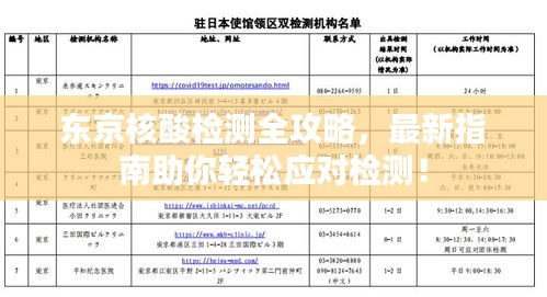 东京核酸检测全攻略，最新指南助你轻松应对检测！