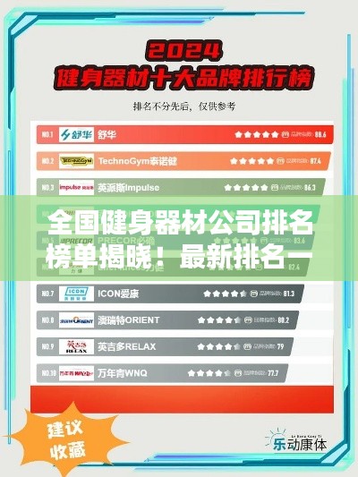 全国健身器材公司排名榜单揭晓！最新排名一网打尽！