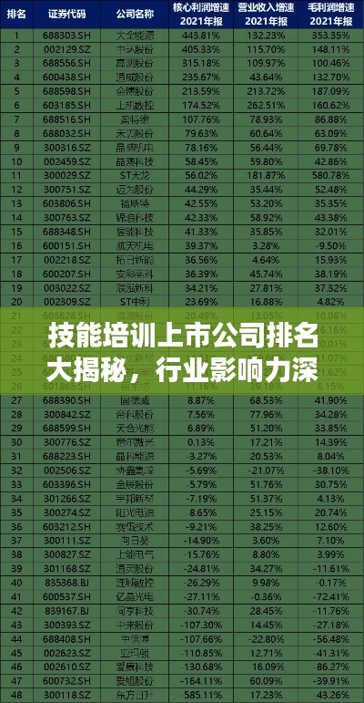 技能培训上市公司排名大揭秘，行业影响力深度解析！
