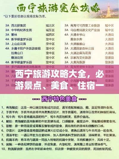 西宁旅游攻略大全，必游景点、美食、住宿一网打尽！